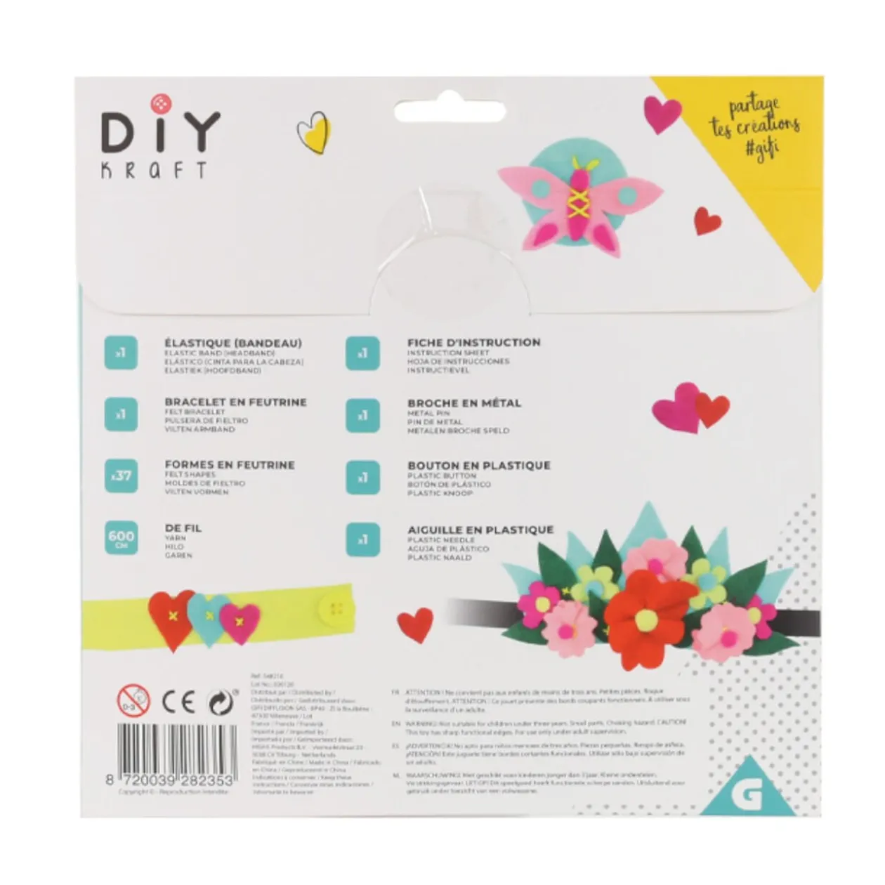 Serre tête DIY en feutrine à faire soi même décors fleurs