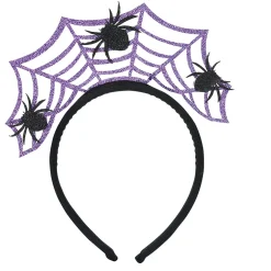 Serre tête enfant Halloween toile avec araignées