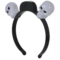 Serre tête noir 2 crânes lumineux blanc