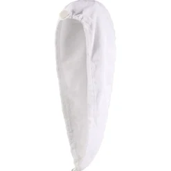 Serviette à cheveux ultra absorbante 100% coton blanc