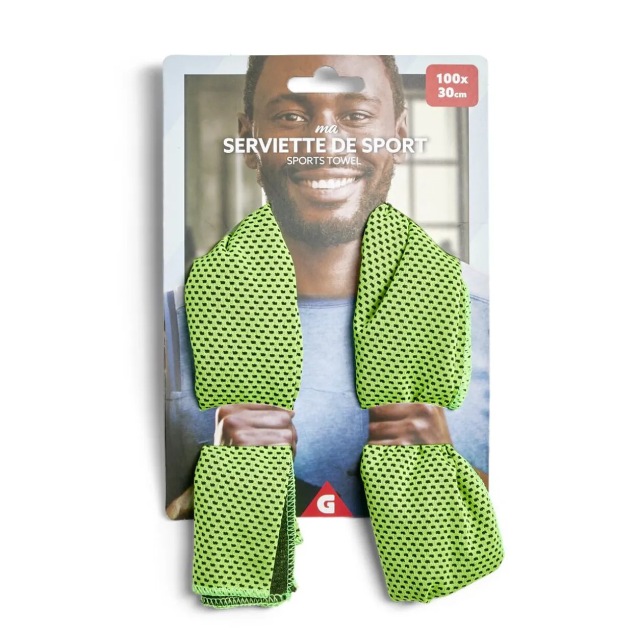 Serviette de sport verte 100x30cm