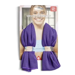 Serviette de sport violette 100x30 cm