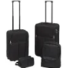 Set de voyage valises/sac/vanity 4 pièces noires