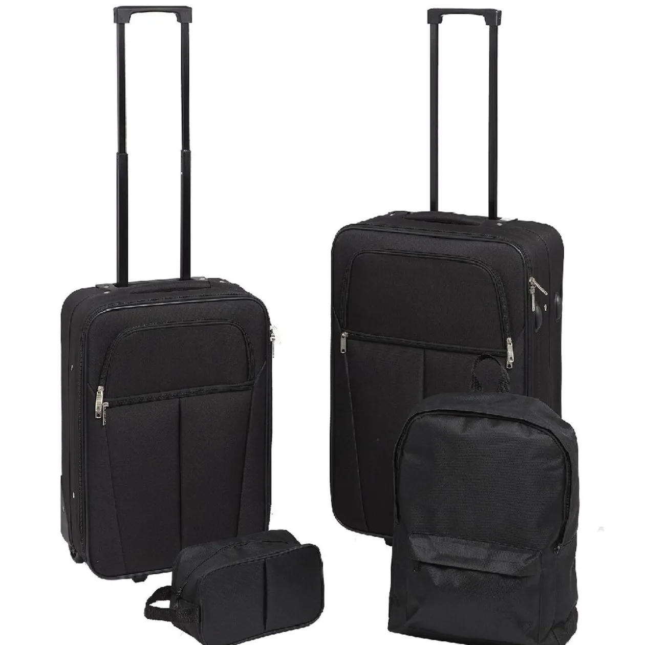 Set de voyage valises/sac/vanity 4 pièces noires