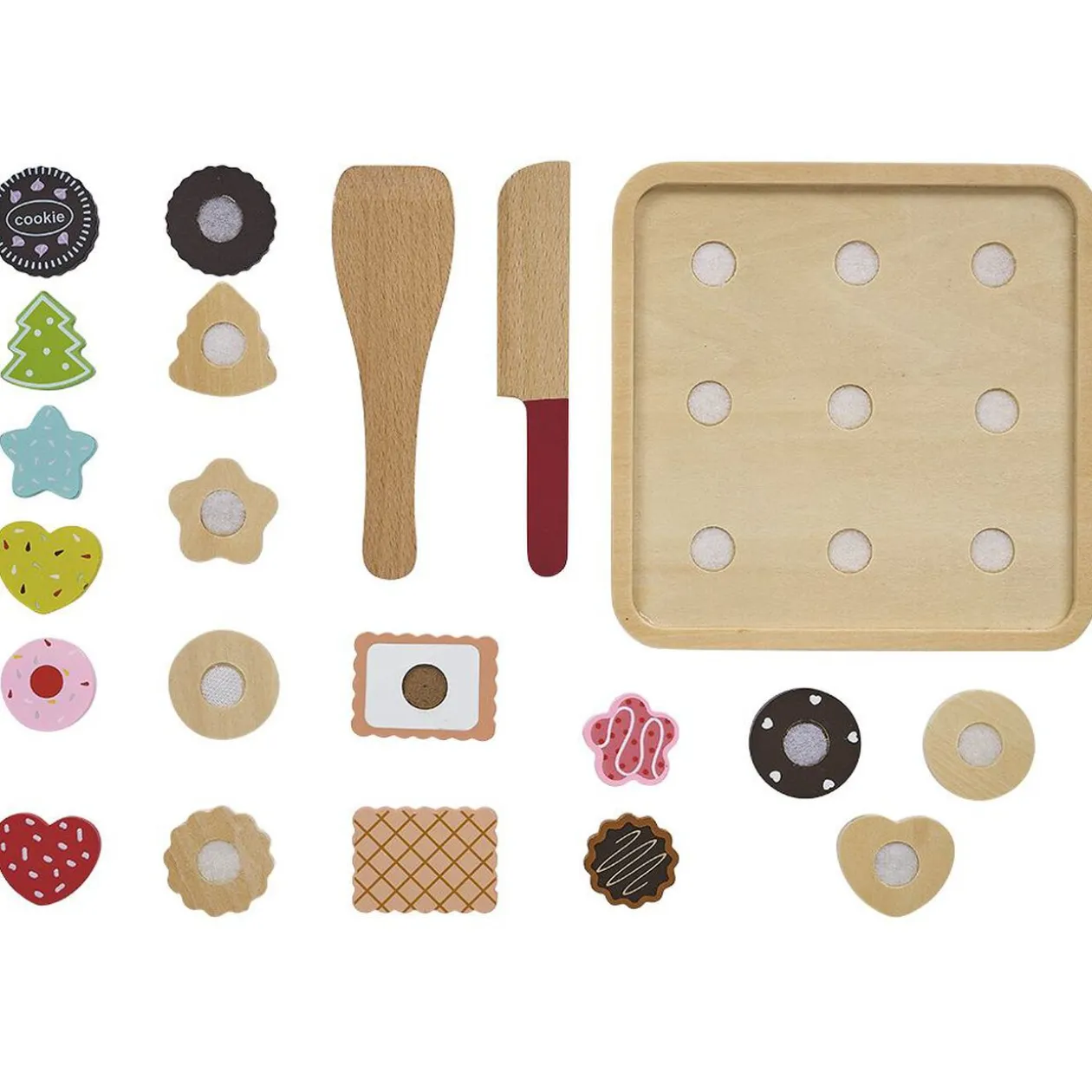 Set du petit pâtissier en bois - plateau de pâtisseries