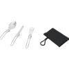 Set nomade couverts inox avec pochette 4 pièces