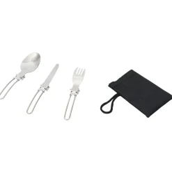Set nomade couverts inox avec pochette 4 pièces