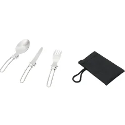 Set nomade couverts inox avec pochette 4 pièces