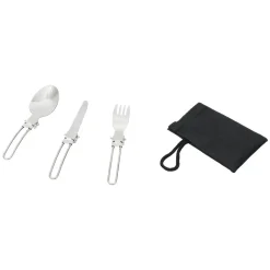Set nomade couverts inox avec pochette 4 pièces