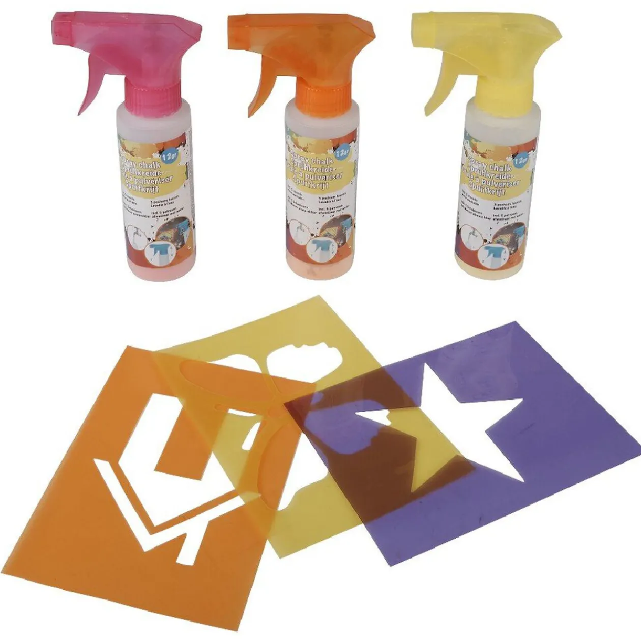 Spray à craie et pochoir x3