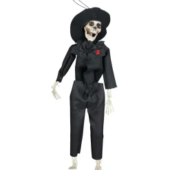 Squelette à suspendre Halloween tenue noire