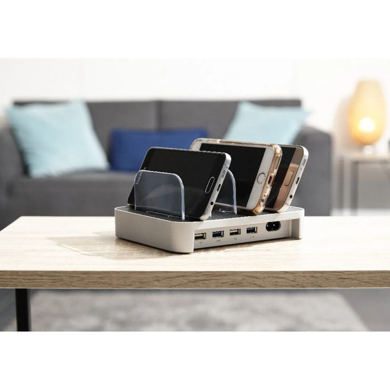 Station de charge USB Homday noir et gris
