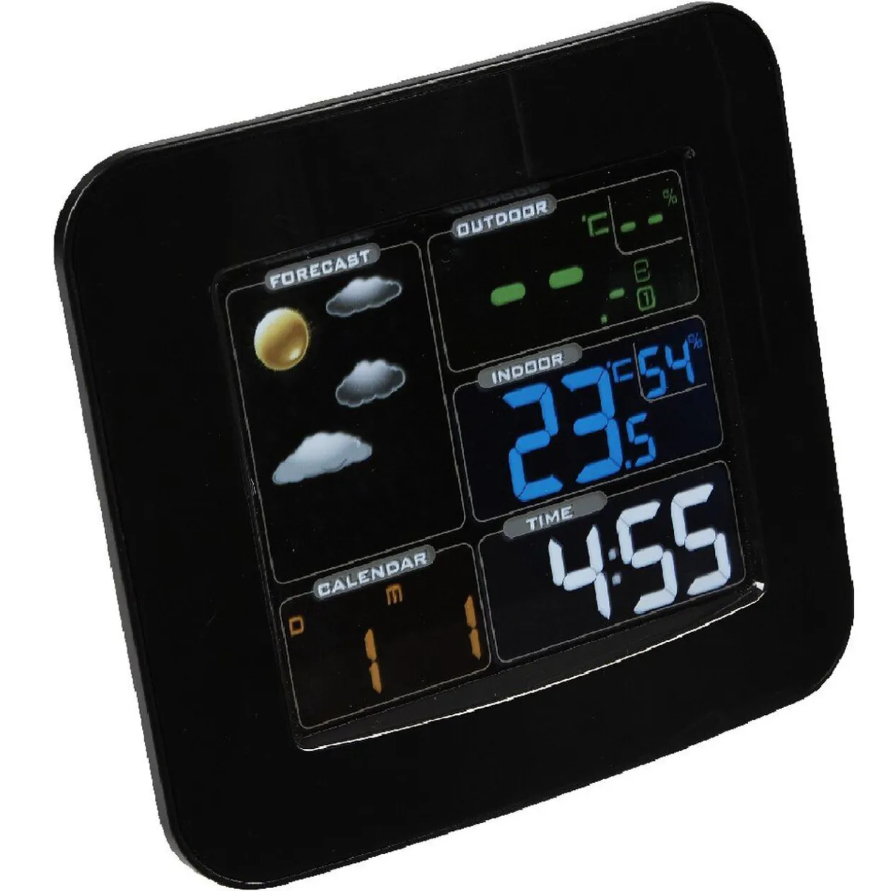 Station météo Homday noir avec écran en couleur