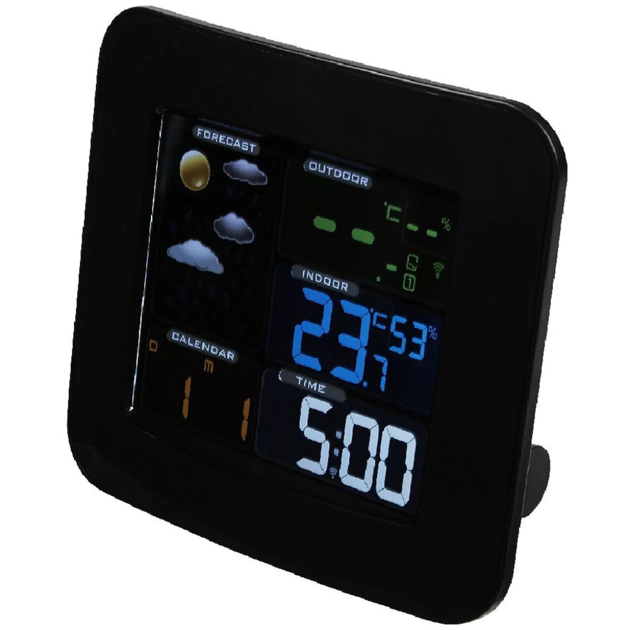 Station météo Homday noir avec écran en couleur