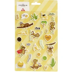 Sticker 3D enfant 1 feuille licorne ou ouistiti