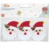 Stickers Père Noël rouge et blanc en feutrine x3