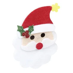 Stickers Père Noël rouge et blanc en feutrine x3