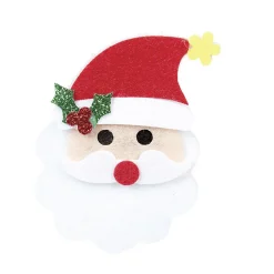 Stickers Père Noël rouge et blanc en feutrine x3