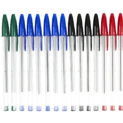 Stylo à bille Cristal Original Bic bleu vert rouge noir x15