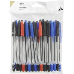 Stylo bille noir bleu et rouge x32