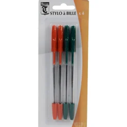 Stylo bille x4 rouge et vert