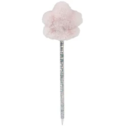 Stylo fourrure étoile rose L23cm