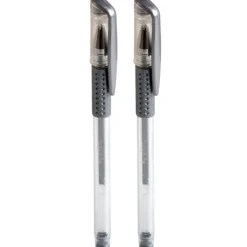 Stylo gel argenté x2