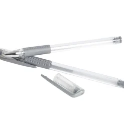 Stylo gel argenté x2