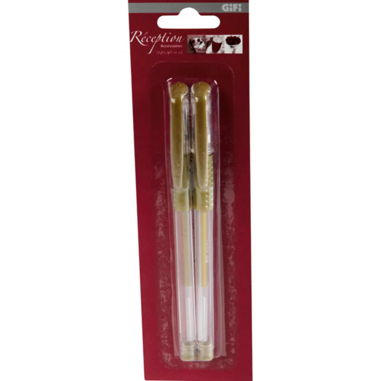 Stylo gel doré x2