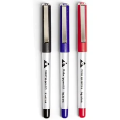 Stylo gel encre liquide noir bleu rouge x3