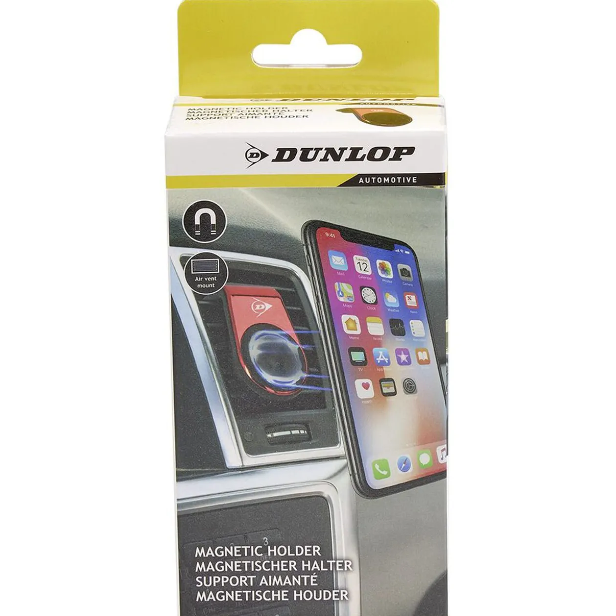 Support aimanté Dunlop pour téléphone fixation sur ventilation auto