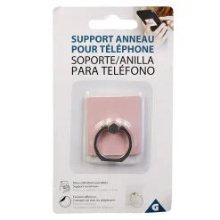 Support anneau bague pour téléphone en plastique rose ou blanc