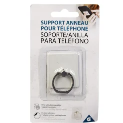 Support anneau bague pour téléphone en plastique rose ou blanc