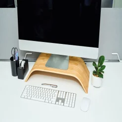 Support écran ordinateur bambou 54xH10x24cm