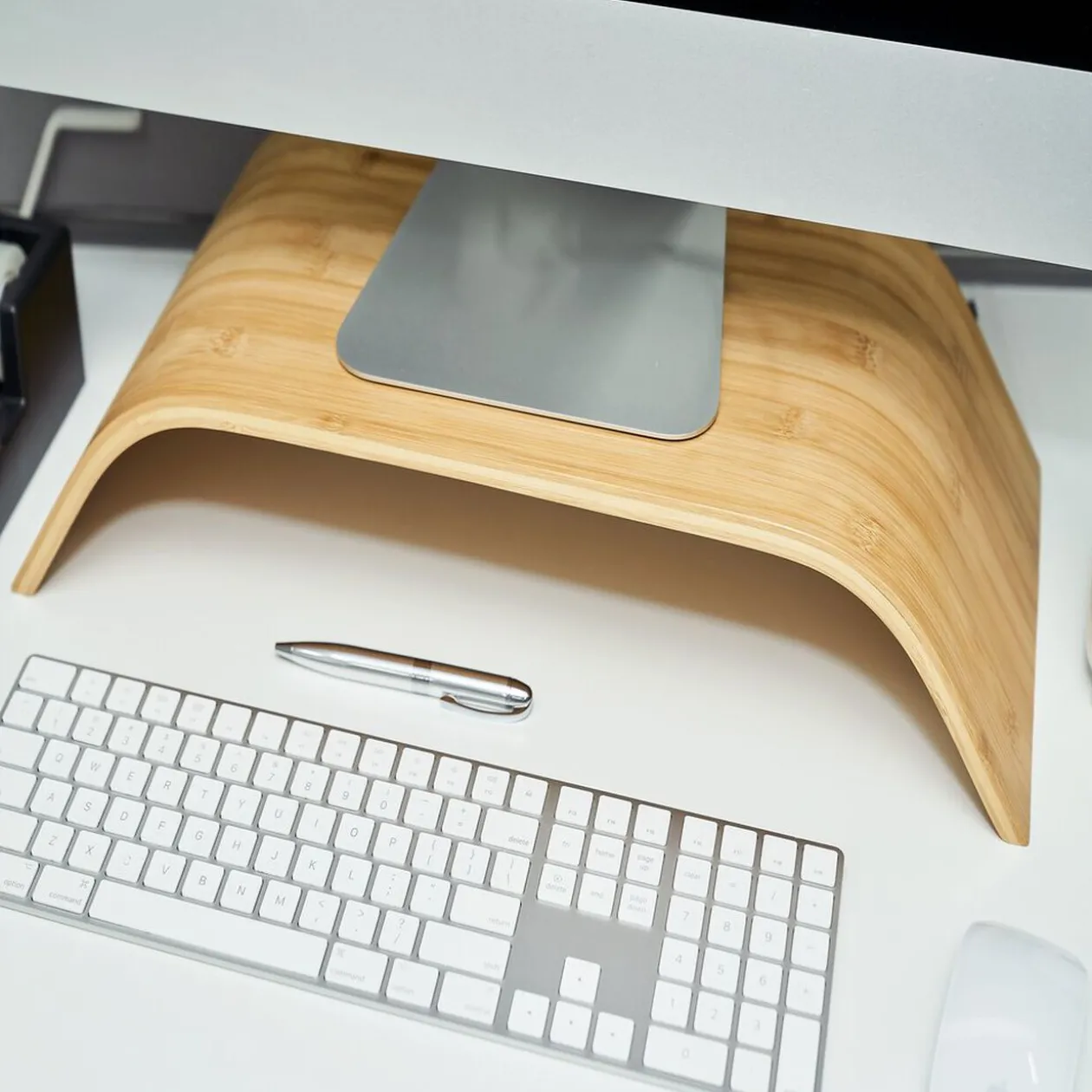Support écran ordinateur bambou 54xH10x24cm