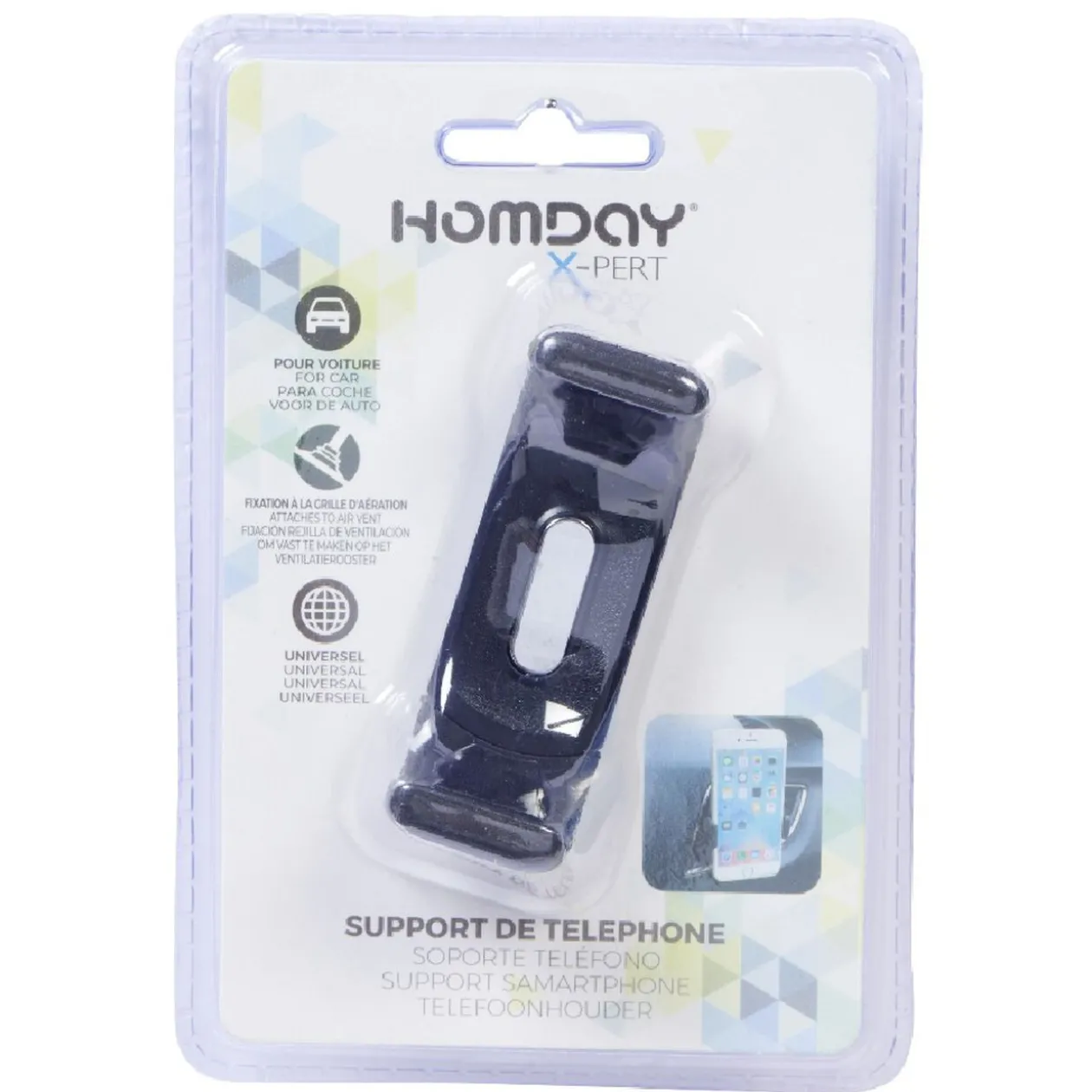 Support de téléphone pour voiture universel noir