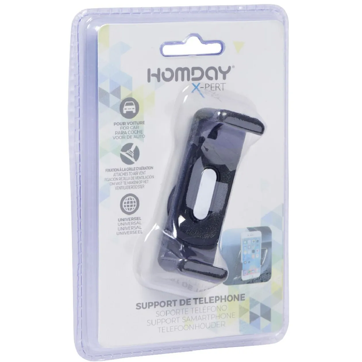 Support de téléphone pour voiture universel noir