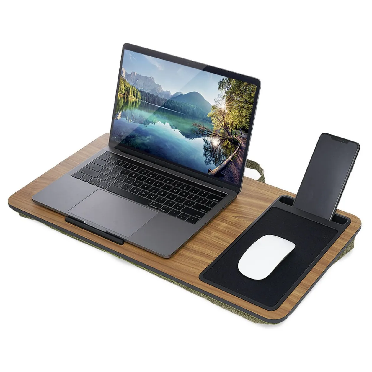 Support nomade pour ordinateur portable marron foncé L57xl30xH7,5cm