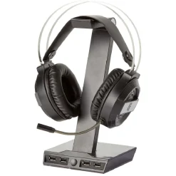 Support pour casque gaming 4 ports USB et LED multicolore