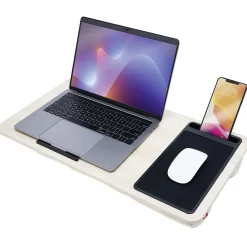 Support pour ordinateur portable nomade bois beige 57x30xH5cm