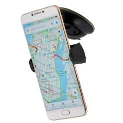 Support téléphone à ventouse articulé noir