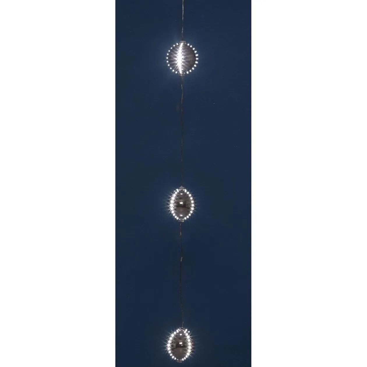 Suspension 3 boules de Noël digitales lumineuses 8 cm