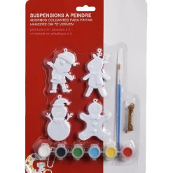 Suspension à peindre Noël x4