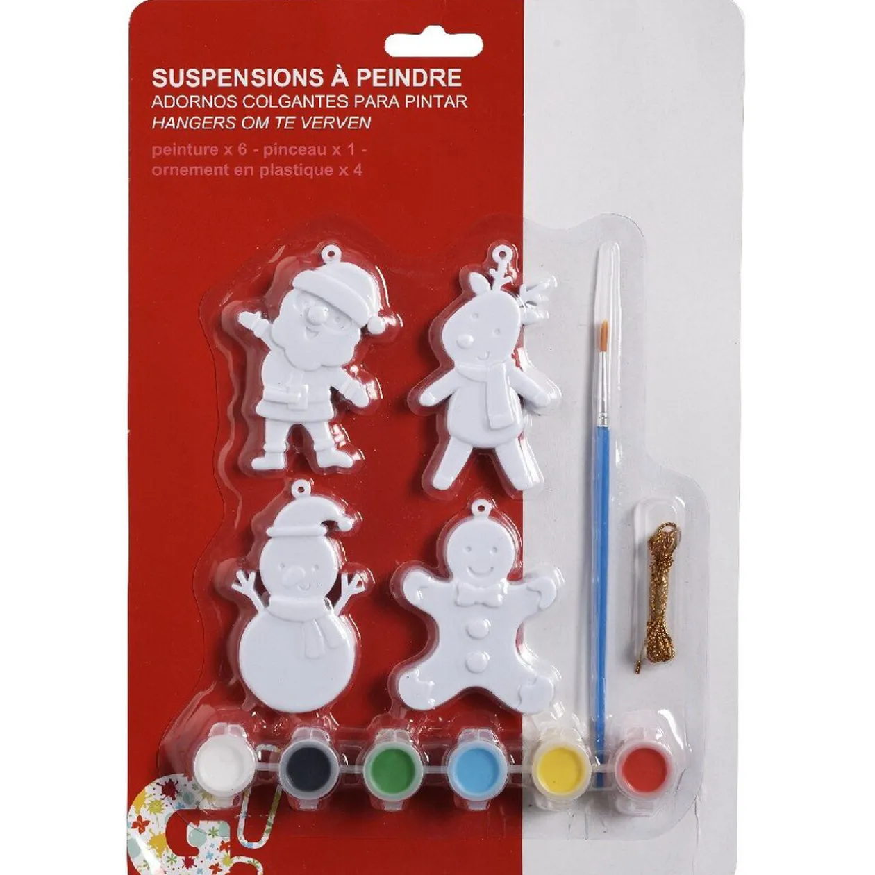 Suspension à peindre Noël x4