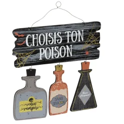 Suspension bois déco Halloween Choisis ton poison