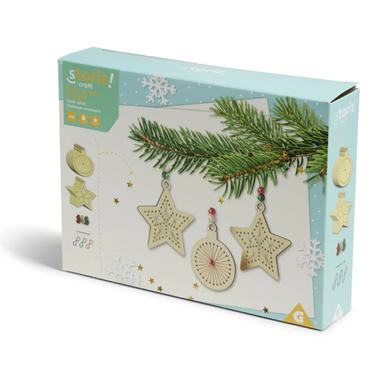 Suspension de Noël en bois à broder x10