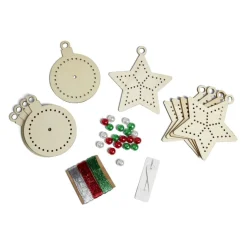 Suspension de Noël en bois à broder x10