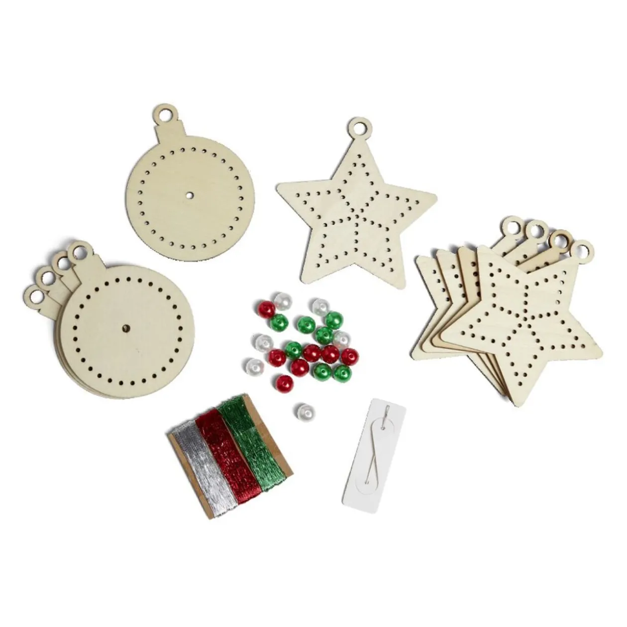 Suspension de Noël en bois à broder x10