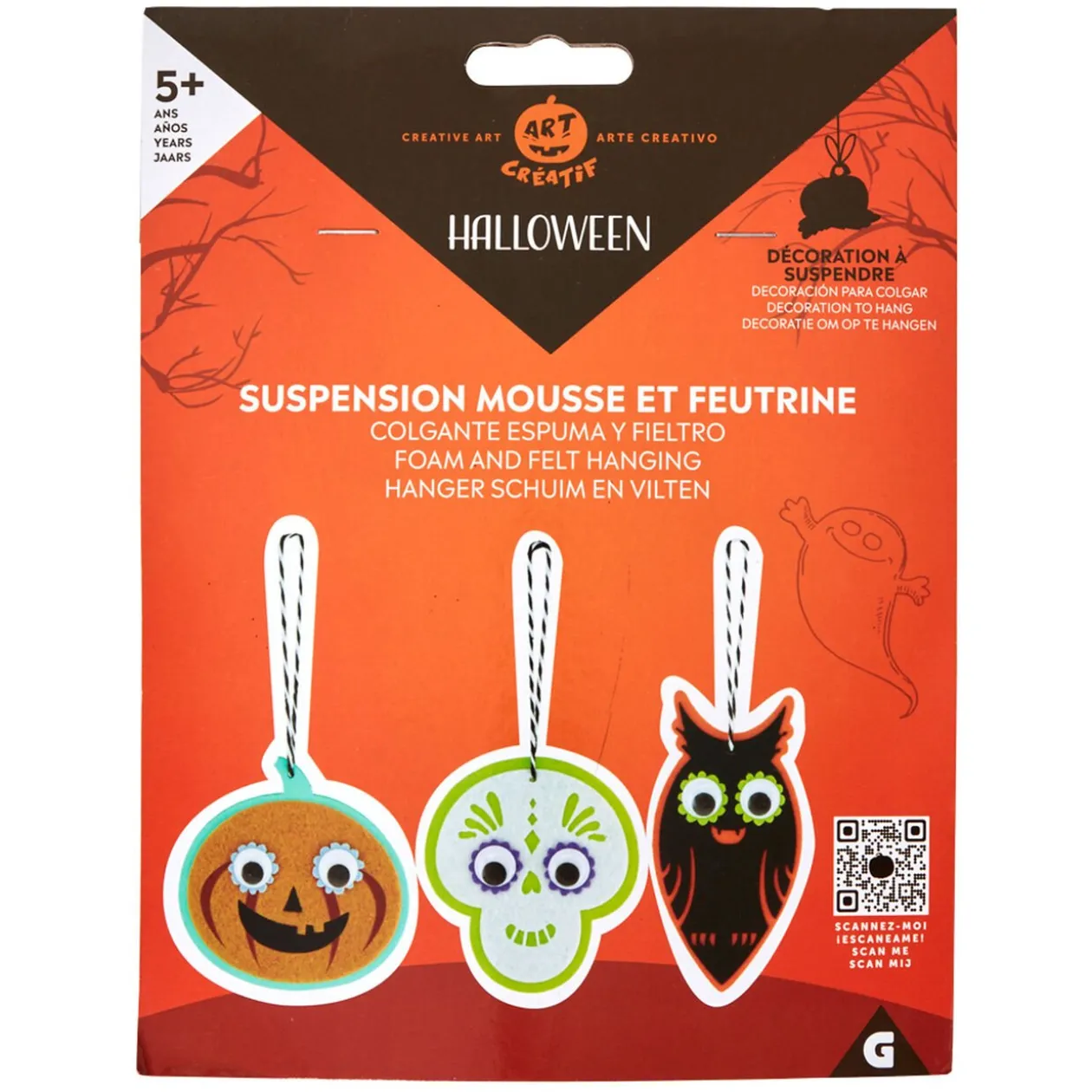 Suspension forme Halloween en feutrine à confectionner