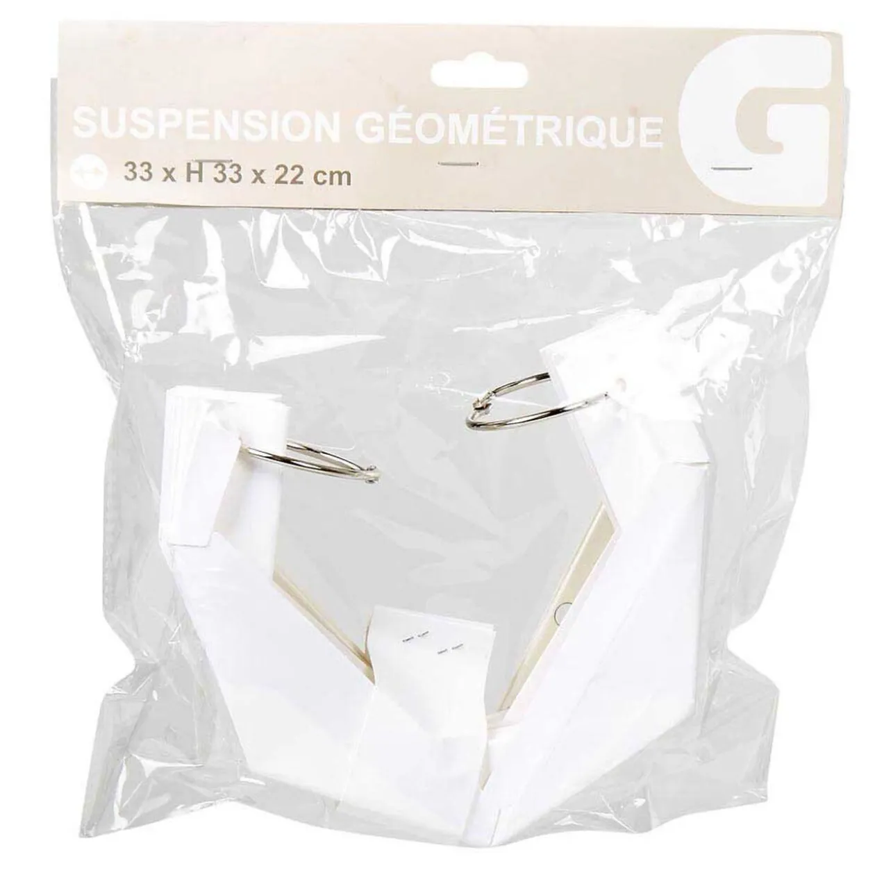 Suspension géométrique papier blanc